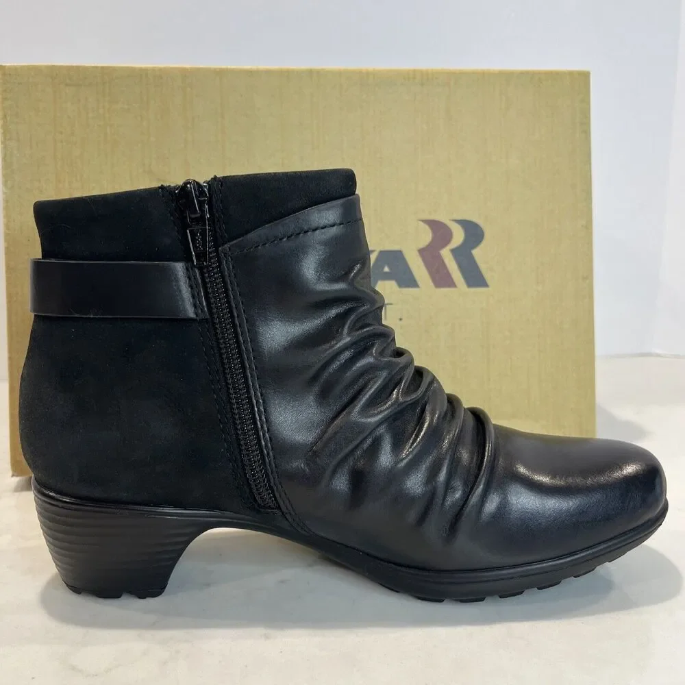 Romika NEW Womens EU36 US‎ 5-5.5 Banja Black Leather Ruched Ankle Boots Comfort